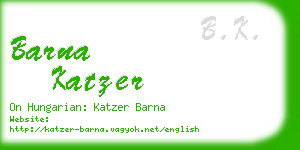 barna katzer business card